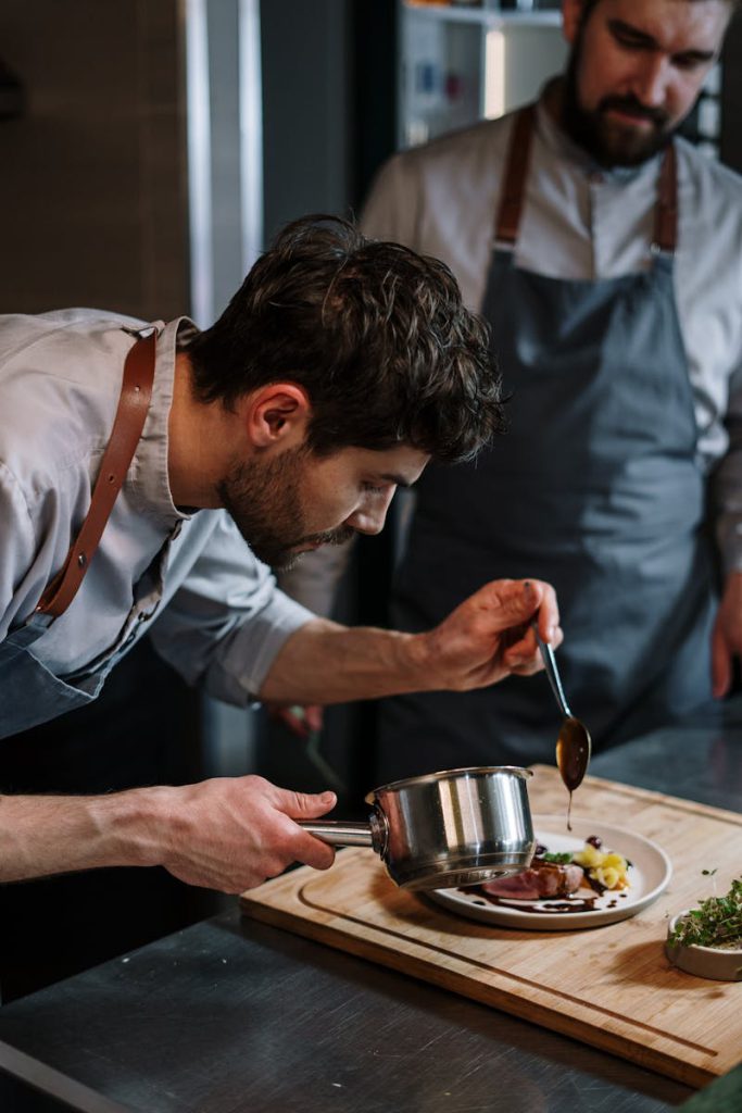 chef doing sous vide