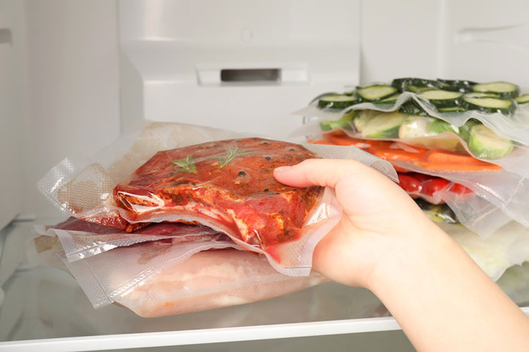 keeping vacuum sealed packs of food in fridge