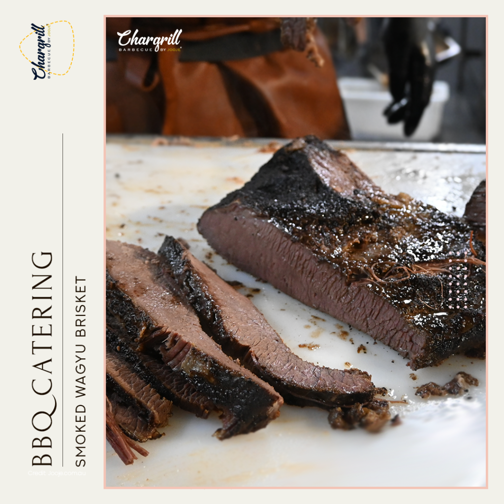 sliced brisket with bark