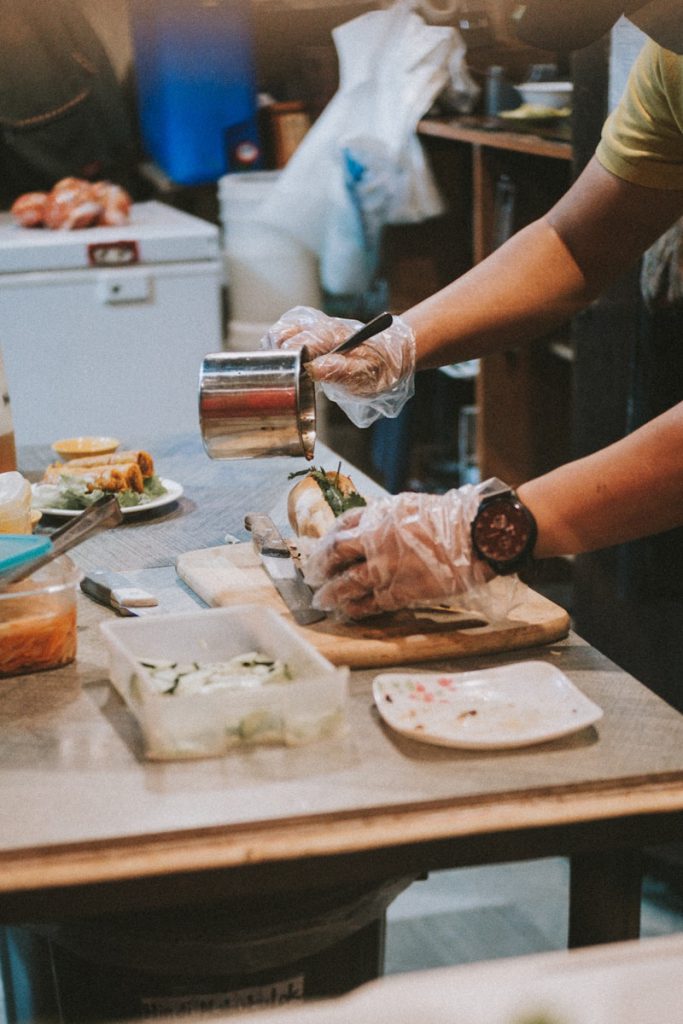 prep table for bbq catering