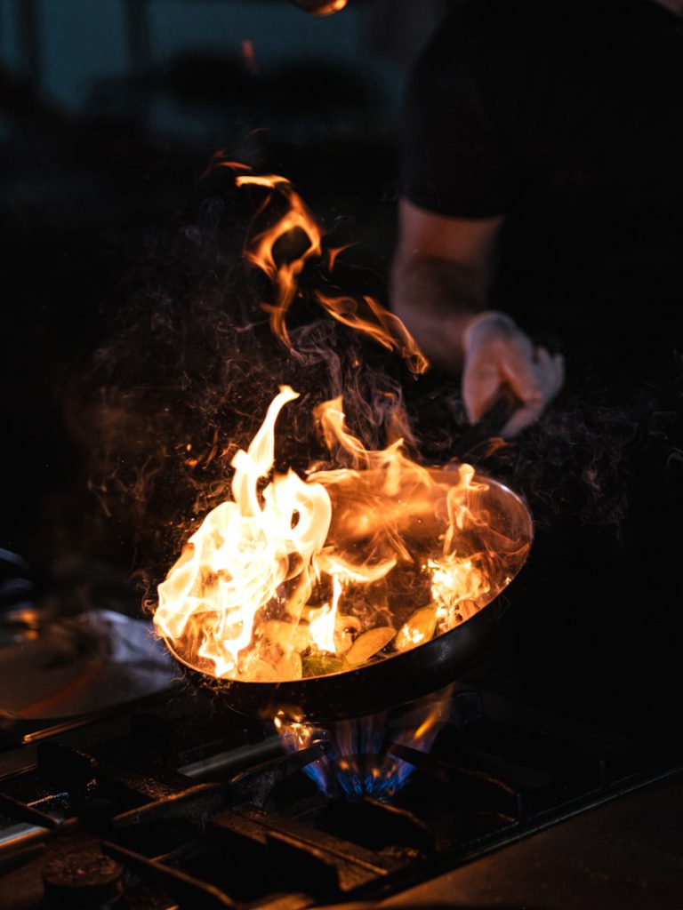 winter season catering with fire and bbq